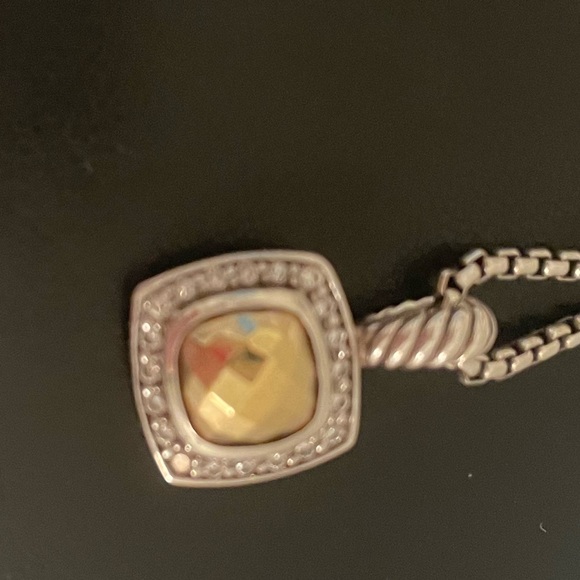 David Yurman Petite Alibion Necklace with Gold Dome & Diamonds - Picture 3 of 8